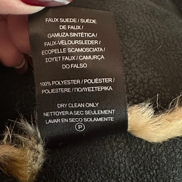 Velvet by Graham & Spencer faux fur & suede animal print pockets Medium vest - Picture 11 of 12